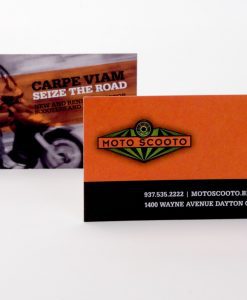 Business card for local business Moto Scooto