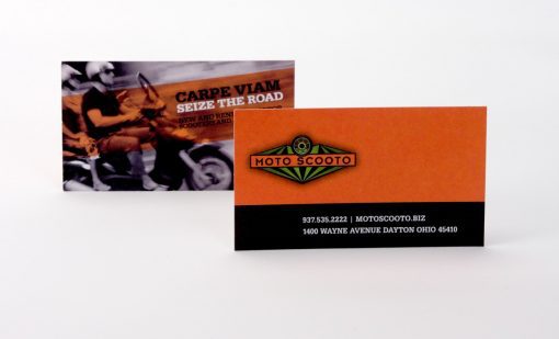 Business card for local business Moto Scooto